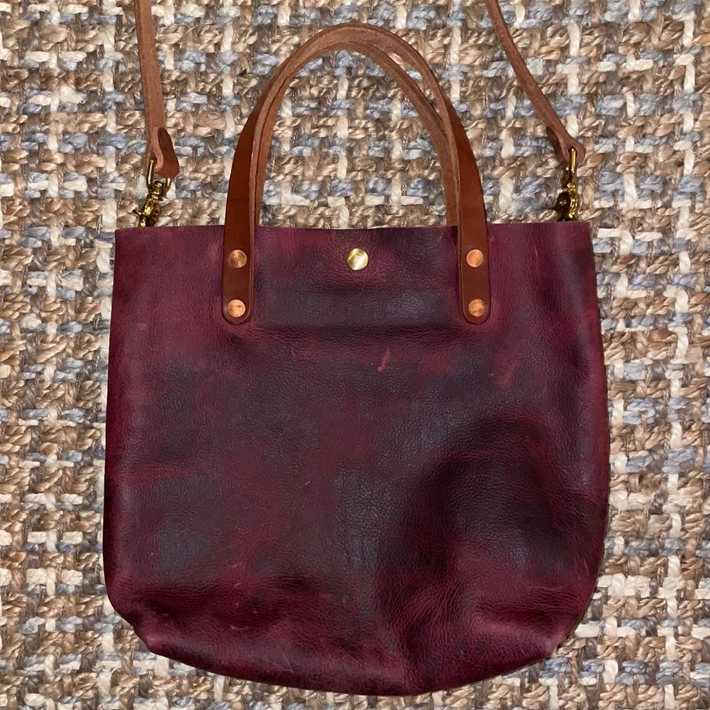 KMM & Co leather mini tote with crossbody strap